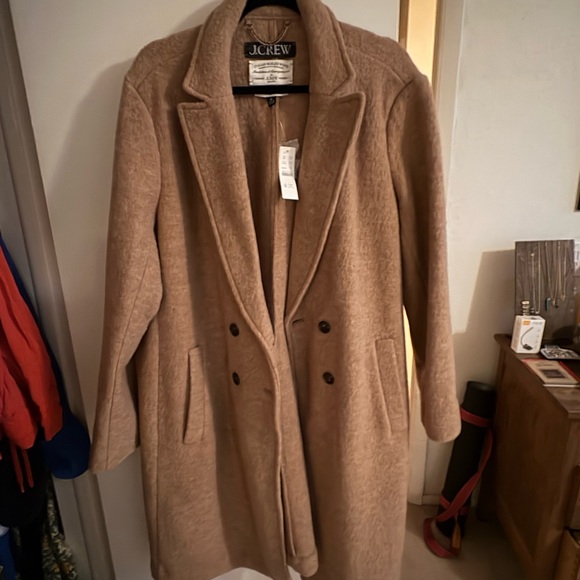 J. Crew Women's Camel Double-Breasted boiled Italian wool plus size (20) coat - Picture 3 of 3